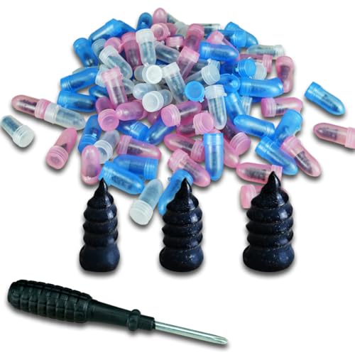Image of 100 Count Tire Repair Screws with Screwdriver 3 Size Tire Mending Nail Plugs Tyre Repair Kit