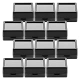 TOVINANNA Estuche Organizador Acrílico Negro 3X3 CM Tapa, Caja para Joyas de 12 Unidades, Vitrina Portátil para Exhibición y Almacenamiento de Anillos y Gemas, Recomendado para