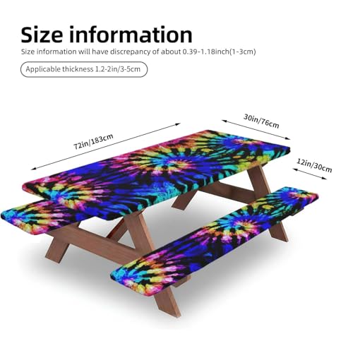 Funda de mesa con estampado de teñido anudado para picnic 5