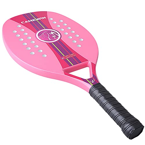 Lhyxuuk Raquete De Beach Tennis Tecnológica Fibra Carbon Profissional (cor-de-rosa)