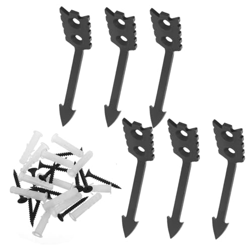 Unomor 6Pcs Heavy Duty Deer Skull Wall Mount Hanger Bracket for Trophy Display for Elk and Antelope Skulls Metal Design for Home Decor