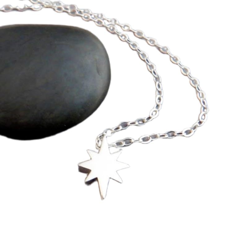Joyería celestial delicada de plata ley 925 con collar de estrella del norte chapado premium
