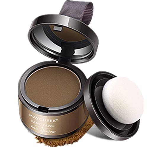 Magical fluffy thin hair powder modified powder forehead filling powder hairline shadow makeup hair mask concealer root cover up instant gray cover 4g (brown) (light brown)