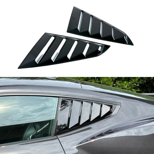 Vintage Quarter Window Louvers for Mustang Fastback 2024+ (Gloss Black)