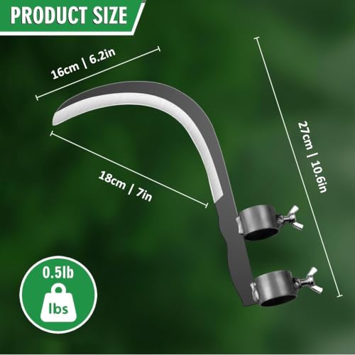 Image of VELTRIX Multipurpose Sickle Cutter Head with Adjustable Clamp | Heavy Duty Curved Metal Blade for Grass, Weed, Branch & Coconut Cutting | Manual Agricultural & Gardening Tool
