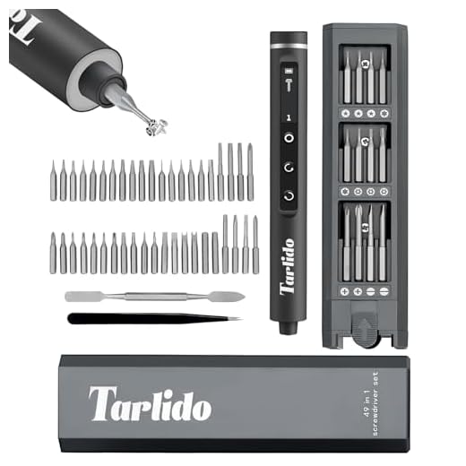 Tarlido Electric Screwdriver, 4V Precision Screwdriver Set, 49-in-1 Cordless Power Screwdriver, USB-C Cable, Max 3.5 N.m Torque, Compact Magnetic Tool for Phone Camera Laptop Electronics Home Repair