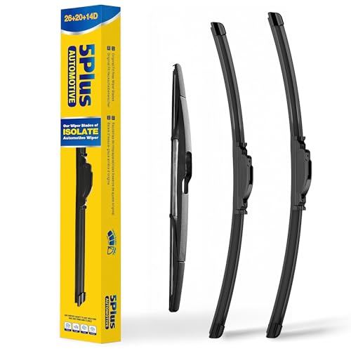 Image of Wipers Replacement for Ford Edge 2007-2014,Lincoln MKX 2007-2015 Windshield Wiper Blades,26 inch+20 inch Windshield Wipers with 14 inch Rear Wiper Blade - Factory Fit & All-Season OEM Quality (Pack of 3)