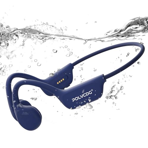 POLVCDG Auriculares de natación, IP68, impermeables, de conducción ósea, 32 GB de memoria, auriculares abiertos con micrófono, auriculares inalámbricos Bluetooth para deportes subacuáticos para
