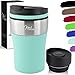 Milu Thermobecher Isolierbecher Kaffeebecher to go - 210ml 100% Auslaufsicher - Trinkbecher aus Edelstahl - Autobecher doppelwand Isolierung - Thermo Becher - Travel Mug (Türkis)
