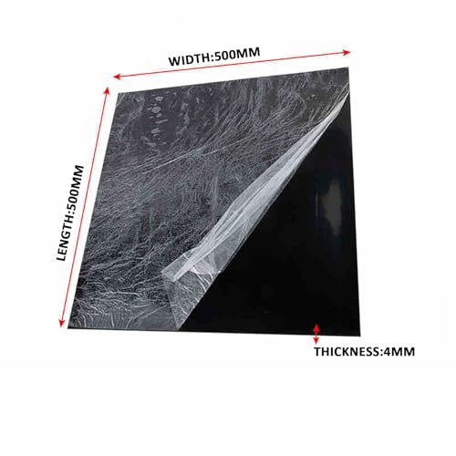 COYOUCO Black Silicone Gasket 500mm X 500mm Thickness1mm-5mm Silicone Sheet Suitable for Jewelry, DIY Sheet, Transparent Countertop Protection Pad,4MM