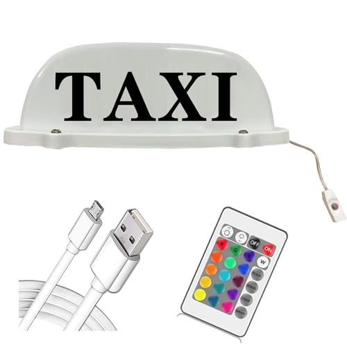 ABUKALIXIN Taxi Sign Logo Cab Top Light Roof Sign USB