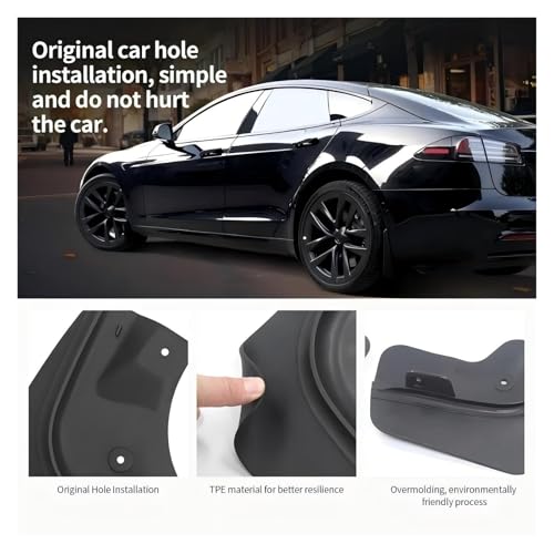 Guardabarros para coche Tesla Model 3 faldones contra salpicaduras de lodo 5