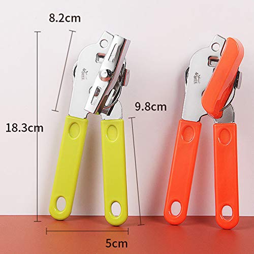 Hemoton 2 peças pode abridor manual de borda lisa aço inoxidável macio silicone alça antiderrapante