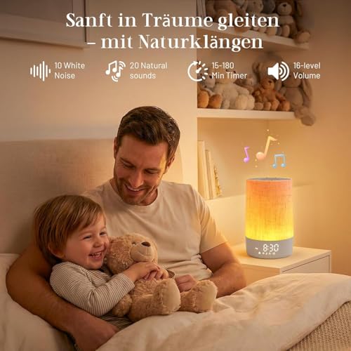 Foryond Tageslichtwecker mit 30 Naturgeräuschen,Wecker mit Licht Sonnenaufgang,Dimmbar Nachttischlampe,Lichtwecker Einschlafshilfe und Timer,Geschenke für Mutter und Vater, Frauen und Männer