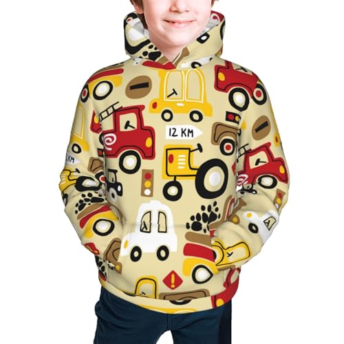 Vehicles Kids Pullover Hoodies Boys Sweatshirts Girls Athletic Clothes with Pocket2