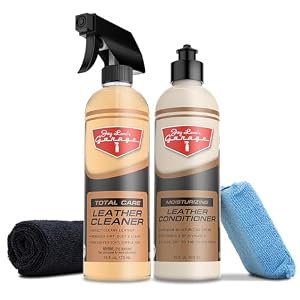 Jay Leno’s Garage Leather Cleaner and Conditioner for Car Interior – Advanced Car Seat Leather Cleaner and Conditioner, Auto Leather Care Kit for Interior Detailing and Upholstery Cleaning