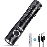 Wurkkos FC11 1300 Lumen LED Taschenlampe mit 90 CRI und Akkuladefunktion per USB-C,6 Leuchtstufen,Stufenlosen Helligkeitsverstellung,Magnet am Lampenboden,inkl 18650 Akku(5000K Neutralweiß Licht)