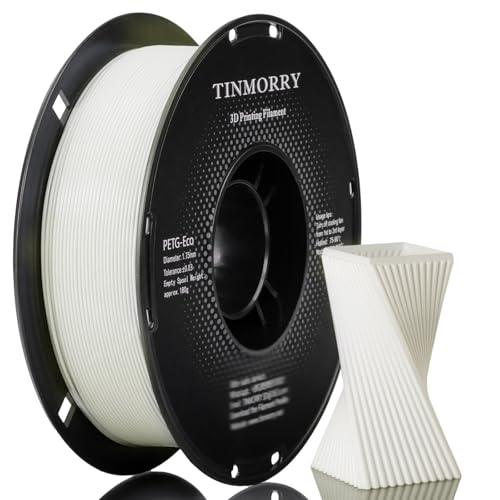 PETG Filament 1.75mm, TINMORRY Rapid PETG-Eco 3D Druck Filament, Kompatibel mit Bambu Lab/Creality K1C / FLASHFORGE Adventurer 5M /Anycubic Kobra 3 / QIDI FDM 3D Drucker, 1 KG 1 Spule, ElfenbeinWeiß PETG Filament 1.75mm, TINMORRY Rapid PETG-Eco 3D Druck Filament, Kompatibel mit Bambu Lab/Creality K1C / FLASHFORGE Adventurer 5M /Anycubic Kobra 3 / QIDI FDM 3D Drucker, 1 KG 1 Spule, ElfenbeinWeiß