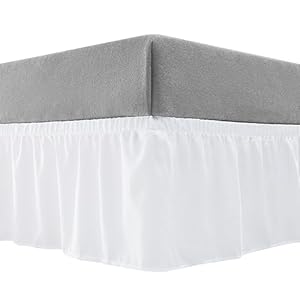 Casual Living 32671 King-California King Wrap Around Bed Skirts Ruffles 15-inch Drop Wrinkle Resistant Machine Washable Silky Luxury Home and Hotel Style Bedding Skirt, King/California King, White Casual Living 32671 King California King Wrap Around Bed Skirts Ruffles 15 inch Drop Wrinkle Resistant Machine Washable Silky Luxury Home and Hotel Style Bedding Skirt KingCalifornia King White