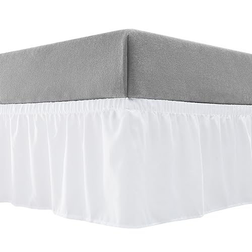 Casual-Living-32671-King-California-King-Wrap-Around-Bed-Skirts-Ruffles-15-inch-Drop-Wrinkle-Resistant-Machine-Washable-Silky-Luxury-Home-and-Hotel-Style-Bedding-Skirt-KingCalifornia-King-White Casual Living 32671 King California King Wrap Around Bed Skirts Ruffles 15 inch Drop Wrinkle Resistant Machine Washable Silky Luxury Home and Hotel Style Bedding Skirt KingCalifornia King White