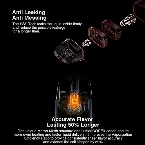 Miniatura 9 de Original Vapo Resso Luxe Xr Max Kit Vape 80w 2800mah Batería Incorporada 5ml Apto Luxe X Xr Pod Mtl A Dtl Vaping E Cigarette Vaporizer Manzana Verde - No Nicotine