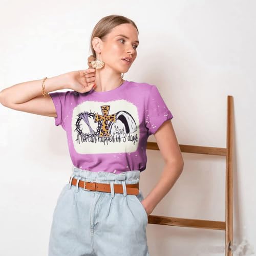 Image of A Lot Can Happen in 3 Days Shirt Women Christian Easter Tshirts Casual Short Sleeve Religious Quotes Tee Tops