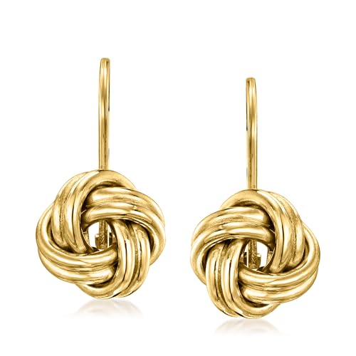 Ross-Simons Italian 10kt Yellow Gold Love Knot Drop Earrings
