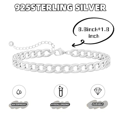 Image of Gold Ankle Bracelets for Women Waterproof - Dainty Gold Anklets Trendy Layered 14K Gold /Silver Plated Stackable Chunky Cuban Link Chian Anklet Bracelet Set for Women Non Tarnish Beach Jewelry Gift