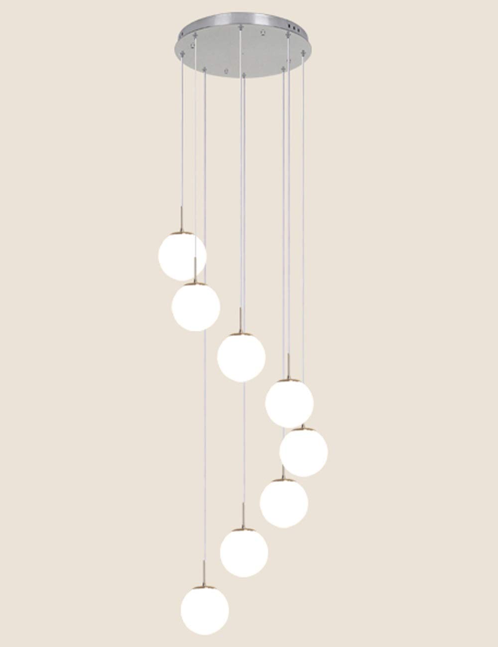 SXECAEPS Modern creative chandelier Modern Minimalist Staircase Dining Room Living Creative Personality Villa Duplex Building Rotating Long 10 Balls Or 8 (Size : balls)