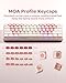 XVX Keycaps - Pink Cute PBT Keycaps, MOA Profile Key caps 60 65 75 100 Percent, Dye-Sublimation, Custom 142 Keys Set for 100%, 75%, 65%, 60% Mechanical Keyboard