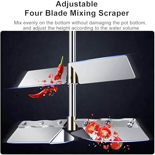 Electric Stainless Steel Soup Mixer with Heating Function - Adjustable Speed Commercial Pot Stirrer for Soup, Chili Sauce, Beverages, Jam & Porridge Cooking