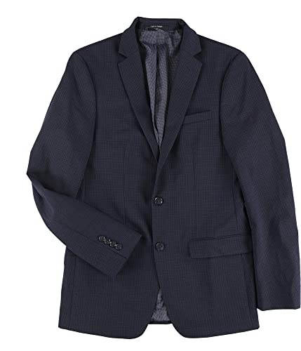 Bar III Mens Wrinkle Stretch Two Button Blazer Jacket, Blue, 38 Long