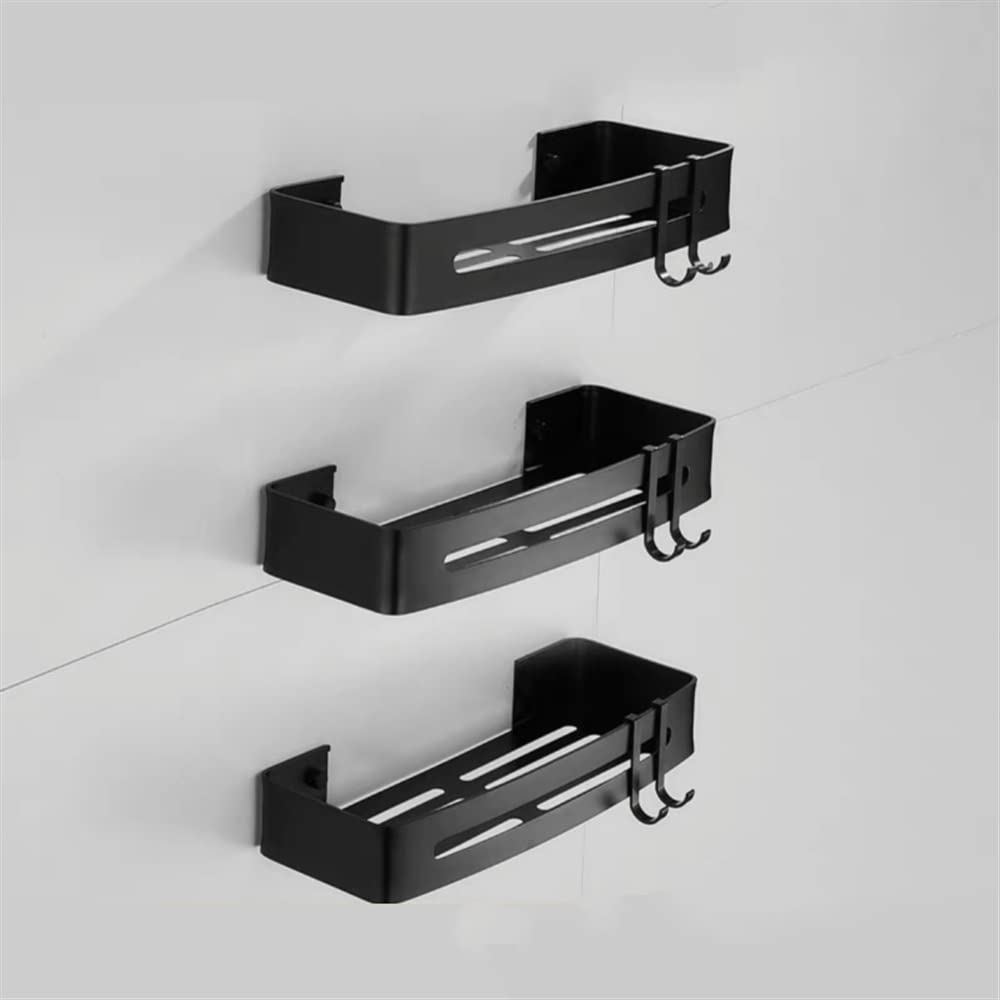 Shower Caddy Storage Rack - Wall Mounted 1-3 Tier Metal Aluminum Corner Shelf Organizer for Bathroom and Kitchen