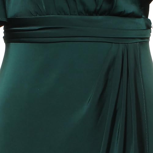 S.L. Fashions Women's Surplice Neck Midi Wedding Guest Dress with Flutter Sleeves (Petite & Regular Sizes)3