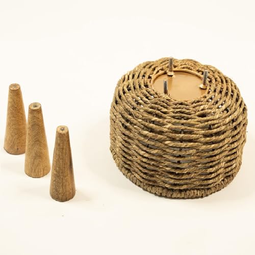Image of Jute Handmade Twisted Natural Rope Planters for Indoor Plants | Jute Baskets | Plant Container | Gamla for Indoor Home Decor&Outdoor Balcony | Garden - Natural Brown (Set of 3)