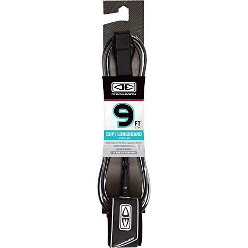 Ocean & Earth Regular Black Longboard/SUP Surfboard Leash - 9'