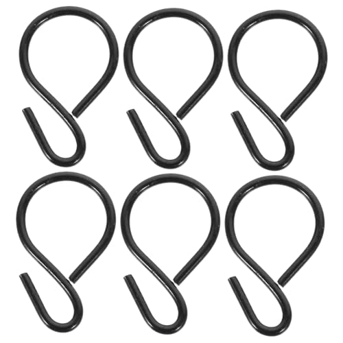 SOESFOUFU 6 Pack s Shaped Hooks Black Metal Hanging Hooks for Kitchen Bathroom Garden Heavy Duty No Drill