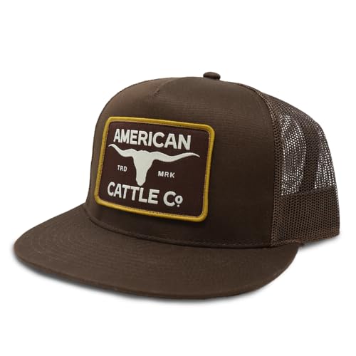 American Cattle Co. Western Hat - Western Trucker Snapback with Mesh Back, Adjustable Cattle Patch Baseball Cap