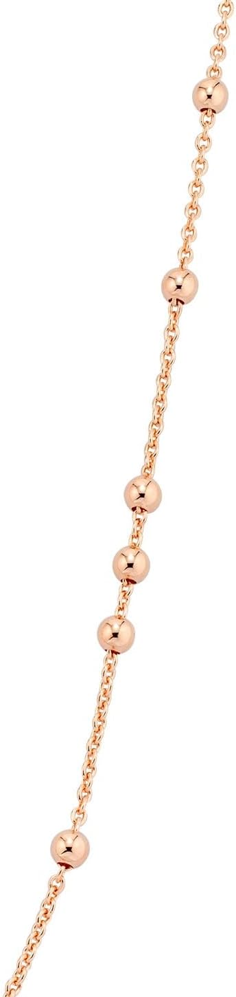 Miabella Italian 18K Yellow or Rose Gold Plated Beaded Ball Rosary Long Wrap Layering Station Chain Necklace for Women, 60"