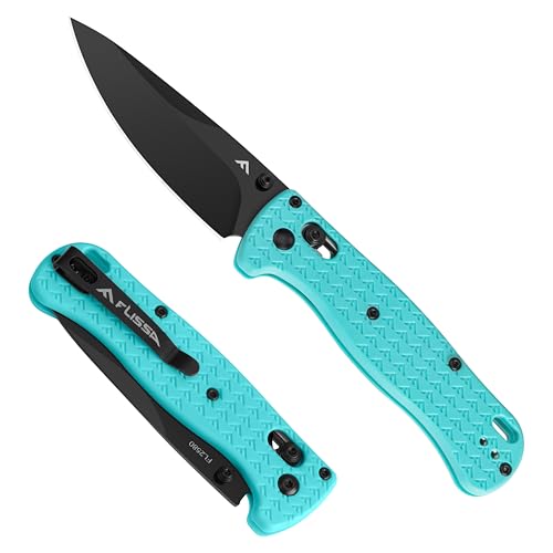 FLISSA GAZEL 4.5 Folding Pocket Knife Lightweight Pocket Knife with Axis Lock 3.2 14C28N Steel Blade Small EDC Sharp Camping Hiking Knife with Pocket Clip Unique Tool Gift for Men Women (Blue)