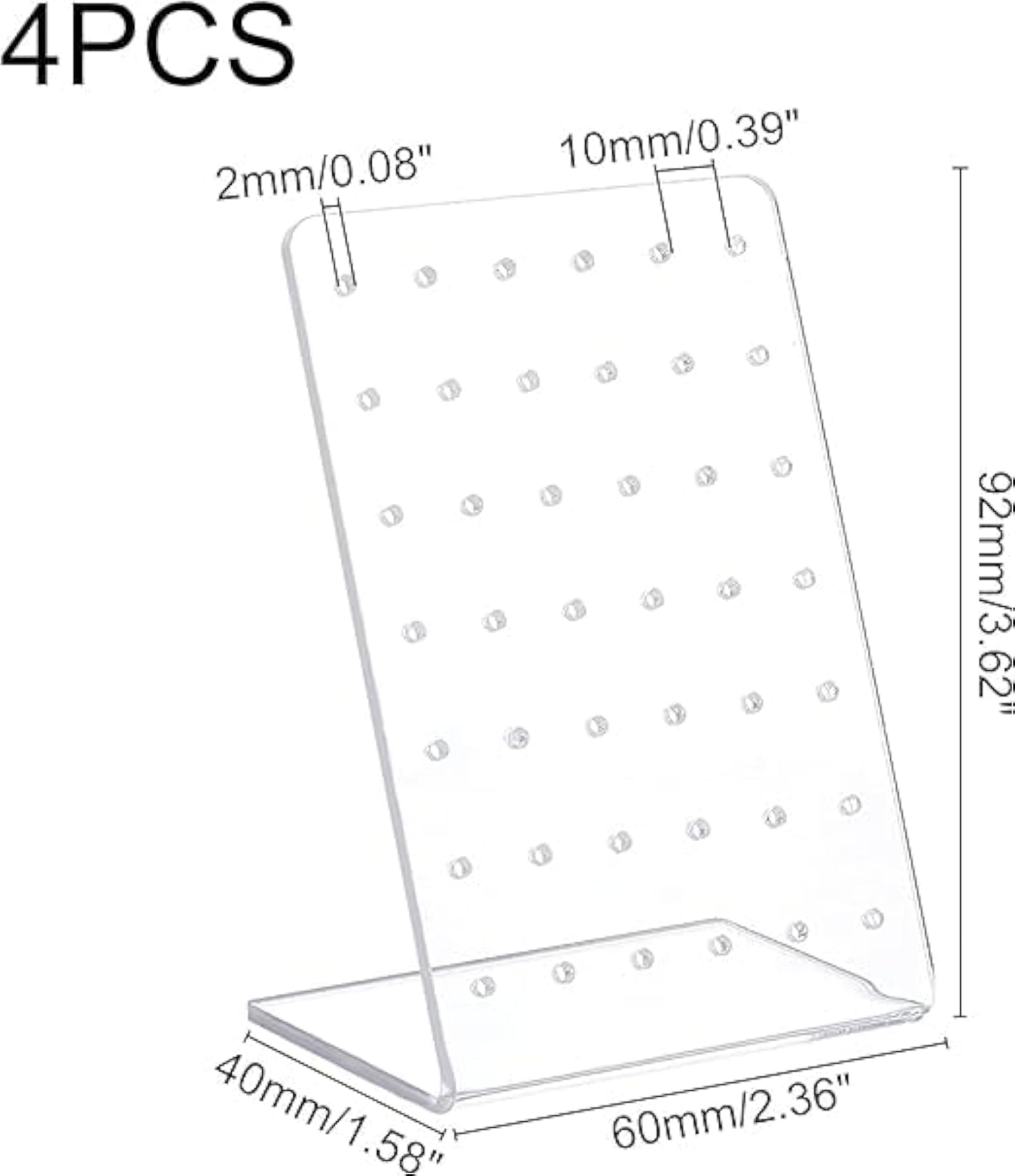 5 Pack Earring Holder, L-Shape Display Stand