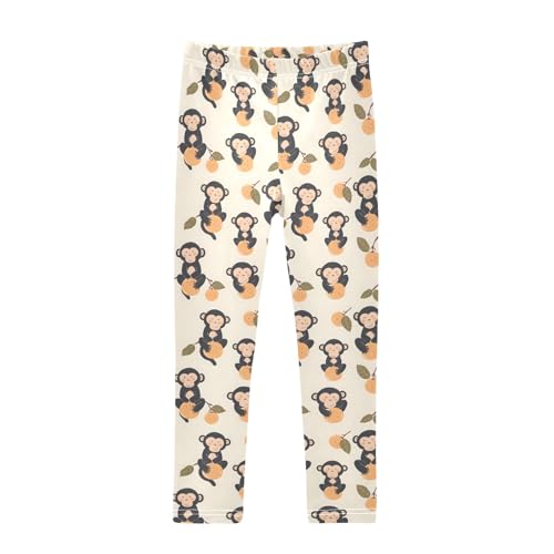 Monkey Peach Simple Girls Leggings Kids Yoga Pants Athletic Tights Pants 4-10 Years