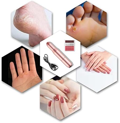 Electric Nail File Professional Nail Drill 20000RPM Adjustable Speed Manicure Drill Set Pedicure Set Nail Accessories Nail Cutter for Acrylic Nail, Gel Nail Polishing, Salon Manicure at Home(Rose Gold