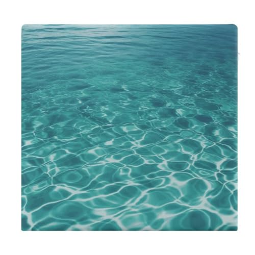 Coussin de sol de méditation en mousse à mémoire turquoise de taille 37x35cm