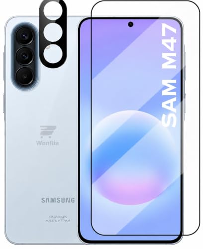 Image of WonRia 1+1 Pack - Tempered Glass Compatible with Samsung M47 5G with Camera Lens Protector Ultrasonic FingerPrint Unlock 9H Hardness Screen Glass Protector - (Pack of 2)