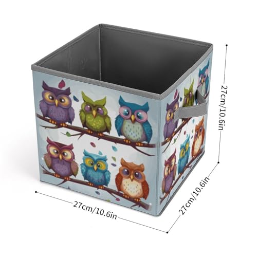 Bacs de rangement empilables pour placard avec motifs oiseaux et hiboux