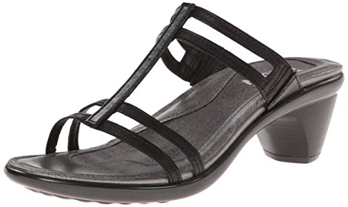 NAOT Women's Loop Wedge Sandal, Black Raven Leather, 35 EU/4.5-5 M US