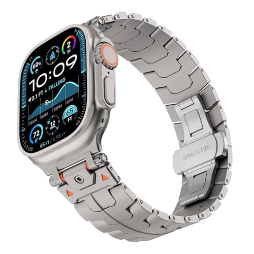 Bracelet Explore Iron-Man en acier inoxydable luxe pour montre connectée 44mm à 49mm