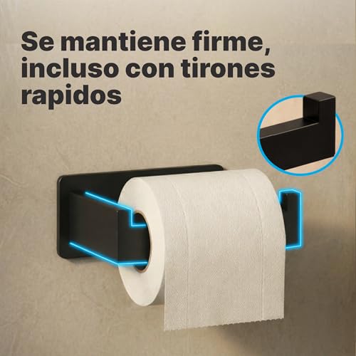Miniatura 2 de Minismus Soporte Para Papel Higiénico, Soporte Para Papel Higiénico De Acero Inoxidable Con Adhesivo Fuerte Que Soporta Hasta 3 Kg, Soporte Sin Agujeros Para Una Instalación Fácil Y Sin Daños