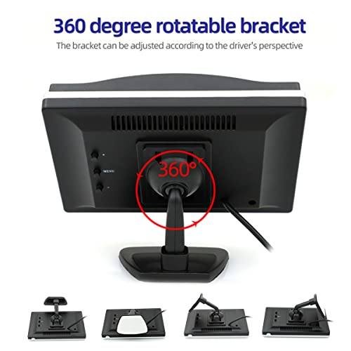 Auceli Car Backup Camera, Ip67 Waterproof Clear Night Vision Reverse Camera, Hd 1080P 5 Inch Rear View Monitor System, Two Channels Car License Plate Camera Kit For Car Truck Van Suv And More #TOP3